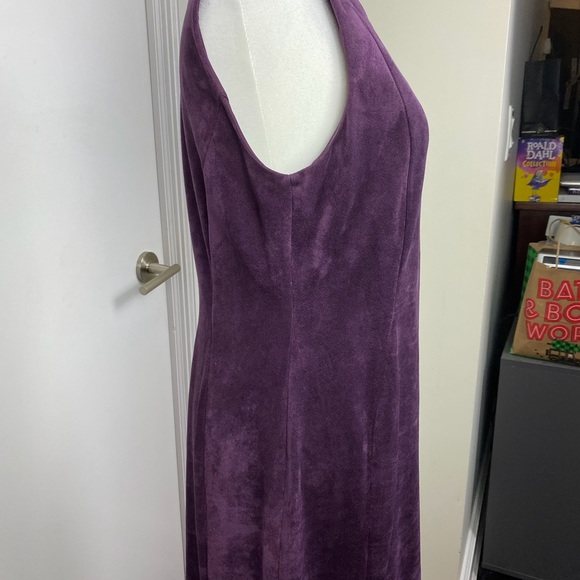 Calvin mid length suede purple dress - Picture 8 of 9